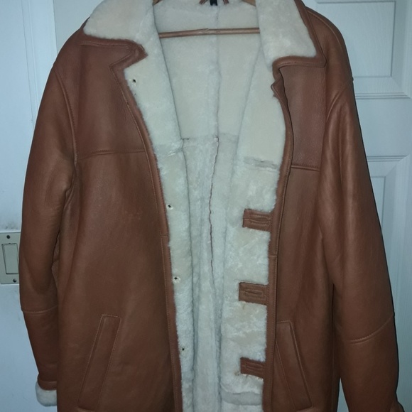 Men's Leather Shearling coat by Runway USA! - Picture 1 of 5